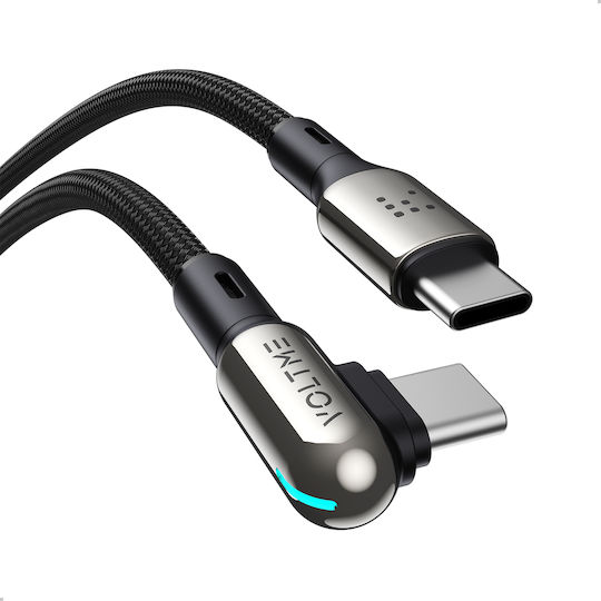 Voltme Braided USB 2.0 Cable USB-C male - USB-C 60W PD Μαύρο 1.2m C2069