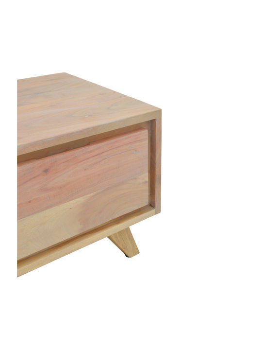Κομοδίνο Emira από Μασίφ Ξύλο Μπεζ 40x40x35cm 376-000001