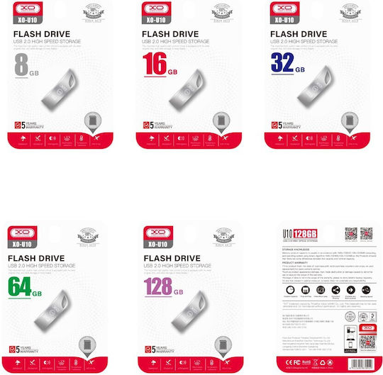 XO U10 32GB USB 2.0 Stick Argintiu