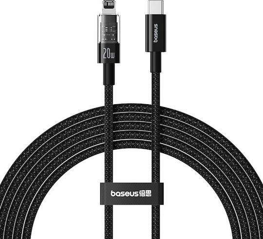 Baseus Gem Braided la Cablu Lightning 20W Negru 2m (P10373001111-01)