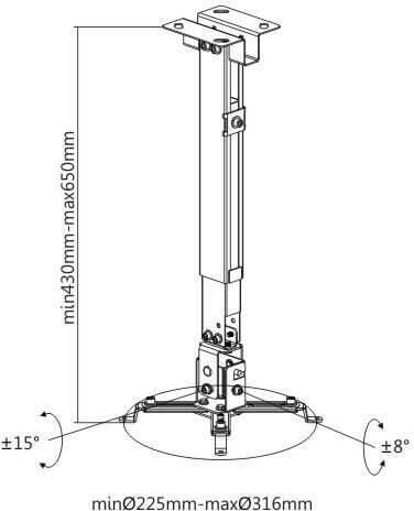 Blackmount Βάση Projector Τοίχου με Μέγιστο Φορτίο 10kg Λευκή
