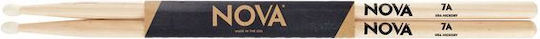 Vic Firth Hickory Μπαγκέτες Ντραμς Nova 7A με Σχήμα Μύτης Oval