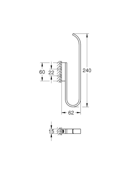 Grohe Selection Wandmontiert Papierhalter Glas Gray