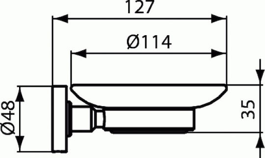 Ideal Standard Iom Σαπουνοθήκη Επιτοίχια Γυάλινη Ασημί
