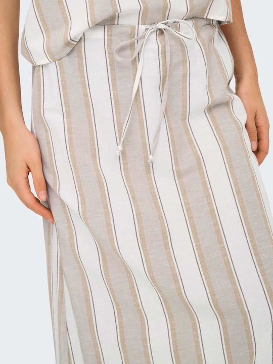 Linen Maxi Skirt Beige