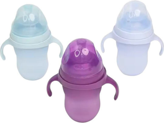 Queen Mother Educational Sippy Cup Silicone with Handles Light Blue 250ml