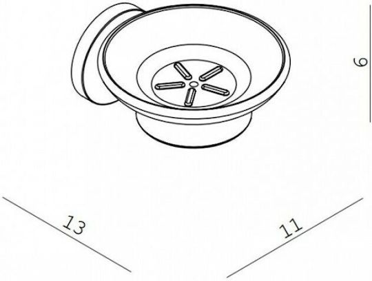 Langberger Series 108 Σαπουνοθήκη Επιτοίχια Γυάλινη Ασημί