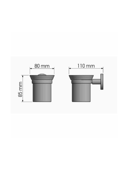 Sanco Twist A3-14301 Metallic Cup Holder Wall Mounted Silver