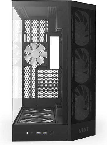 NZXT H9 Flow RGB+ Gaming Midi Tower Κουτί Υπολογιστή με Πλαϊνό Παράθυρο Μαύρο Ματ