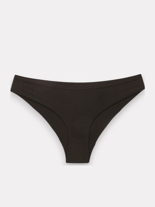 Βαμβακερά Γυναικεία Slip 3Pack χωρίς Ραφές Μαύρο