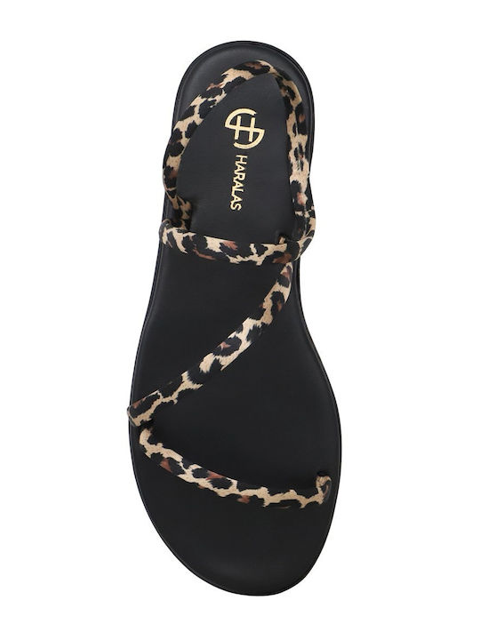 Leather Women's Flat Sandals Leopard