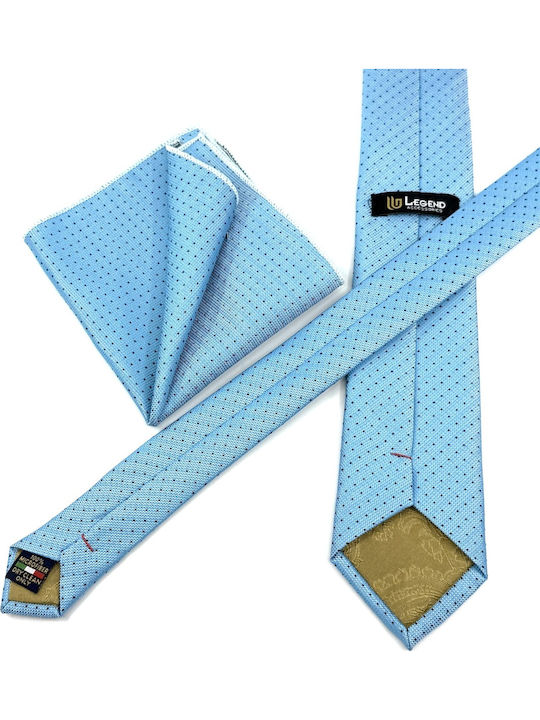 Legend Accessories Σετ Ανδρικής Γραβάτας με Σχέδια σε Τιρκουάζ Χρώμα