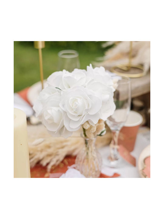 Beauty Home Μπουκέτο 3 Αφρώδη Τριαντάφυλλα Λευκά Ø7×26.5cm