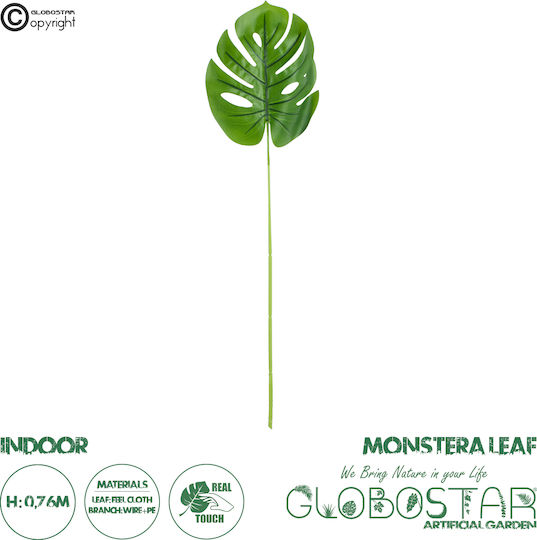 Künstlicher dekorativer Zweig Monstera Grün 76cm GloboStar