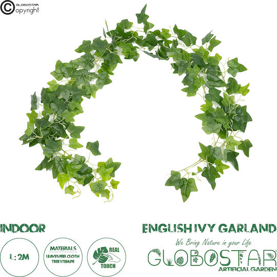 Globostar Artificial Garden English Ivy Garland 21146 Τεχνητή Διακοσμητική Αγγλική Γιρλάντα 200cm Σετ 2 Τεμαχίων