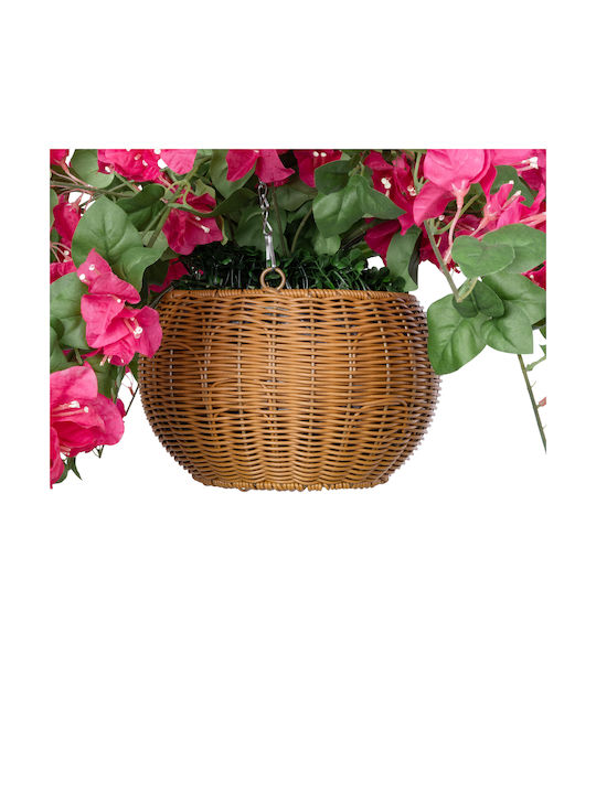 Globostar Künstlicher Garten Rhododendron Hängende Pflanze 20634 Künstliche Hängende Dekorative Pflanze Rosenbusch Y60cm