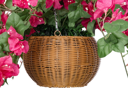 Globostar Künstlicher Garten Rhododendron Hängende Pflanze 20634 Künstliche Hängende Dekorative Pflanze Rosenbusch Y60cm