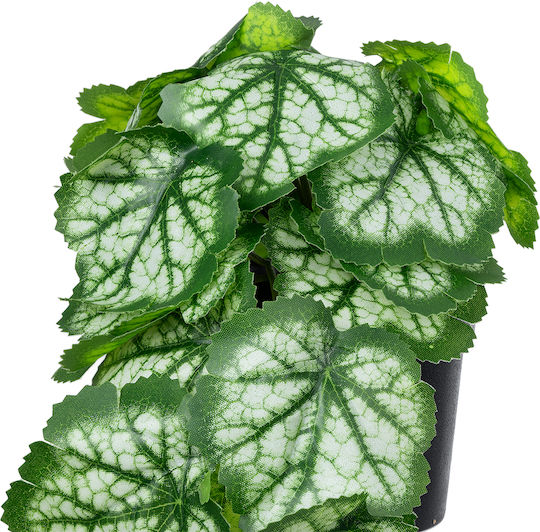 Globostar Künstliche Garten Weiße Begonie Pflanze 20947 Dekorative Pflanze Weiße Begonie Φ23 X Υ16cm
