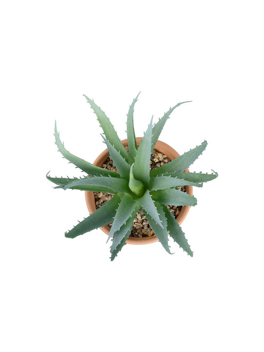 Globostar Artificial Garden Succulent Aloe Potted Plant 21053 Decorative Plant Aloe D15 X H19cm