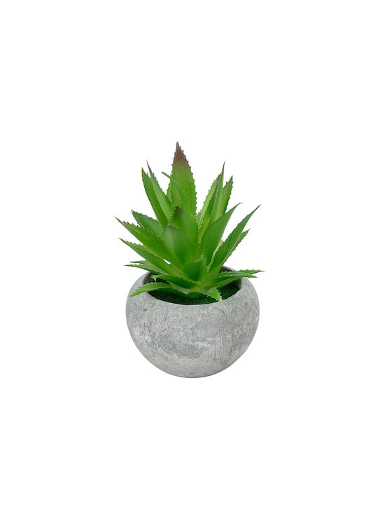 Globostar Artificial Garden Succulent Aloe Potted Plant 21037 Decorative Plant Aloe F10 X H15cm