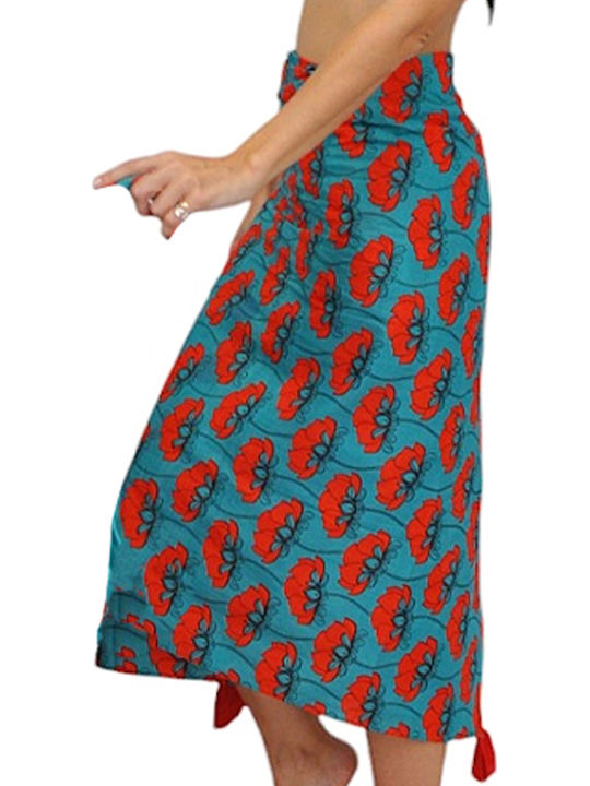 Brims Trims Cotton Pareo Scarf Mint Floral