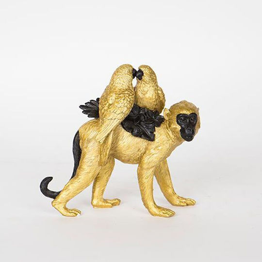 Tischdekorative Affenpapageien Gold, 15x7x14,5cm 12933 752-11581