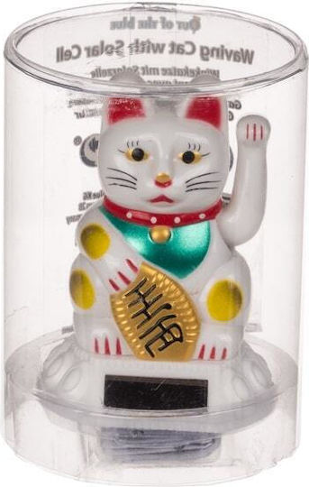 Out of the Blue Decorative Plastic Cat in White 5.5x5.5x8cm