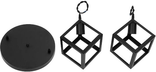 GloboStar Dise Pendant Light Black with Socket E27 30x30x70cm