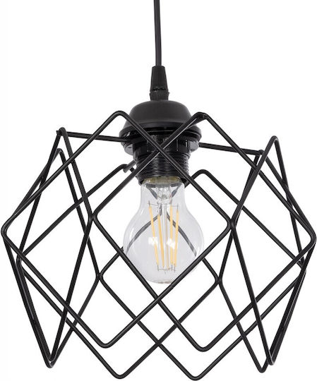 GloboStar Solon Pendant Light Black Grid with Socket E27 22x22x70cm