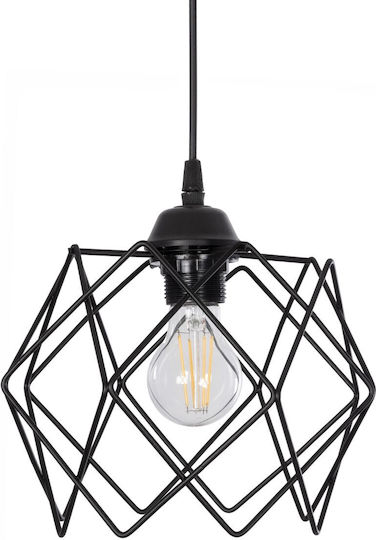 GloboStar Solon Pendant Light Black Grid with Socket E27 22x22x70cm
