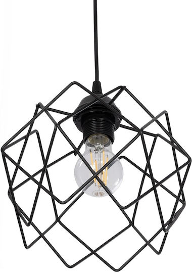 GloboStar Solon Pendant Light Black Grid with Socket E27 22x22x70cm
