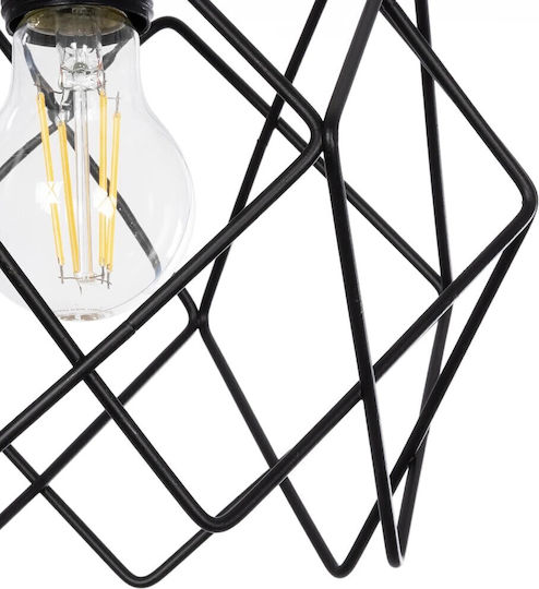 GloboStar Solon Pendant Light Black Grid with Socket E27 22x22x70cm
