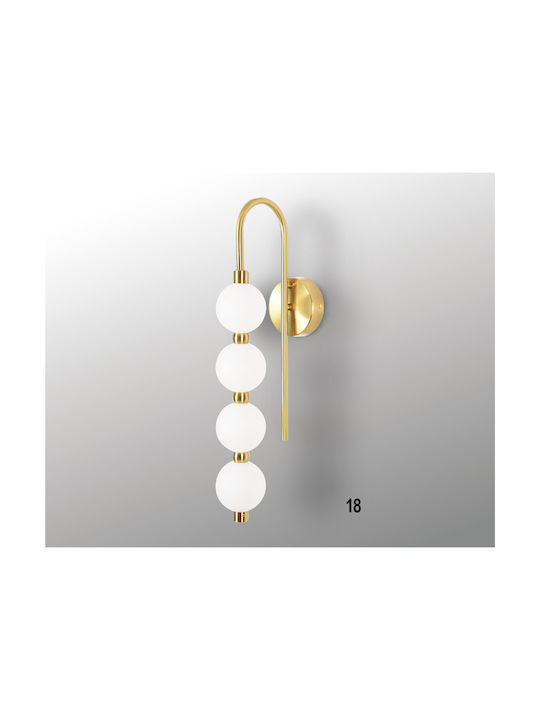 Luma Modern Lamp Wall with Integrated LED and Warm White Light Gold 51x51cm