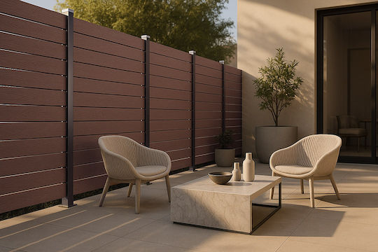 Newplan Deck Περίφραξης Κήπου από WPC 360x12x2εκ. Καφέ