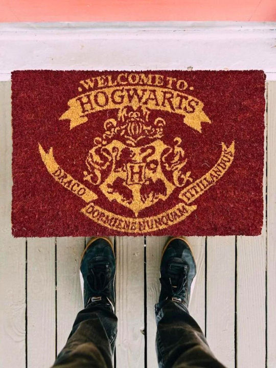 Pyramid International Πατάκι Εισόδου από Κοκοφοίνικα Harry Potter Welcome to Hogwarts Μπορντώ 40x60εκ.