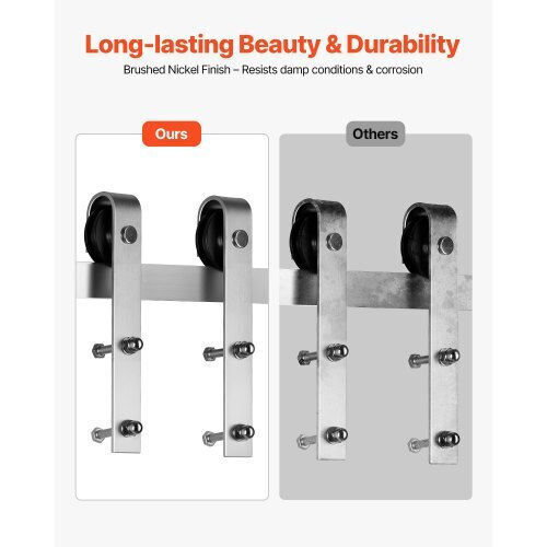 Vevor Sliding Mechanism For Wooden Sliding Door 182.88cm Silver