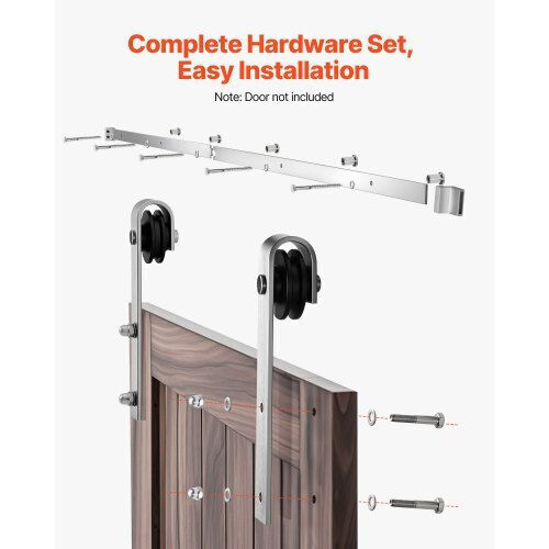 Vevor Sliding Mechanism For Wooden Sliding Door 182.88cm Silver