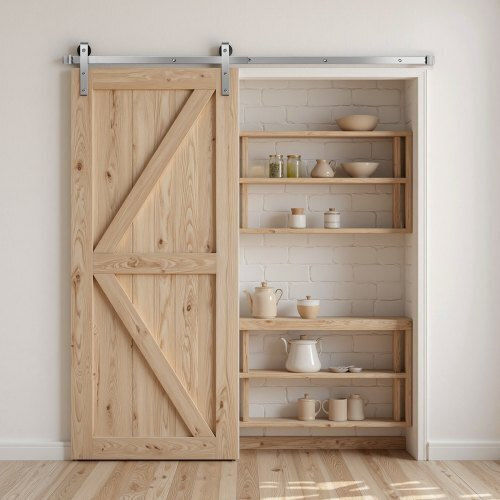 Vevor Sliding Mechanism For Wooden Sliding Door 182.88cm Silver