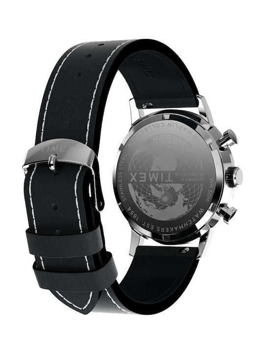 Timex Marlin Men's Watch Battery with Black Leather Strap