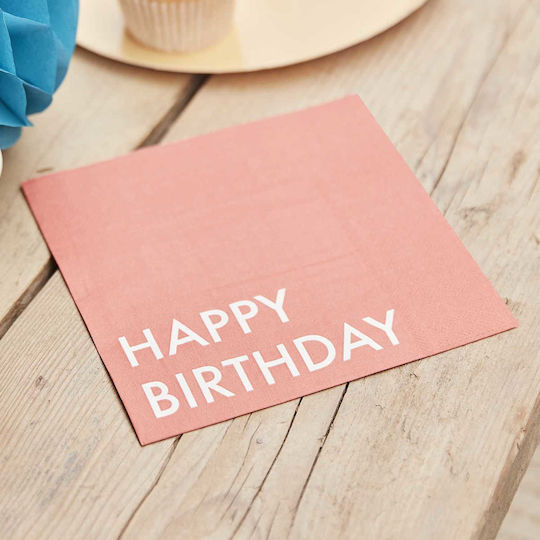 Brights "happy Birthday" Χαρτοπετσέτες Φαγητού 16τεμ