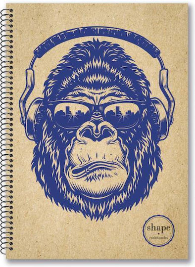 Shape Notebooks Σπιράλ Τετράδιο Ριγέ Β5 2 Θεμάτων Πολύχρωμο