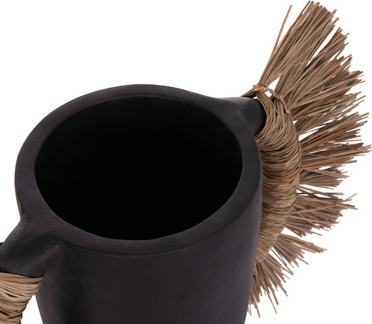 HomeMarkt Διακοσμητικό Βάζο Πήλινο Alica Μαύρο Φ64xΥ38cm