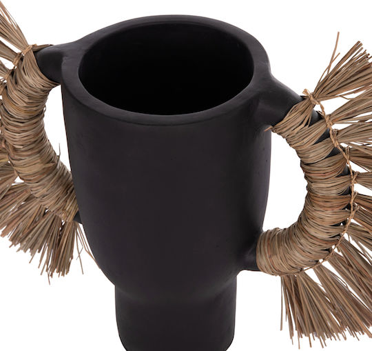 HomeMarkt Διακοσμητικό Βάζο Πήλινο Alica Μαύρο Φ64xΥ38cm