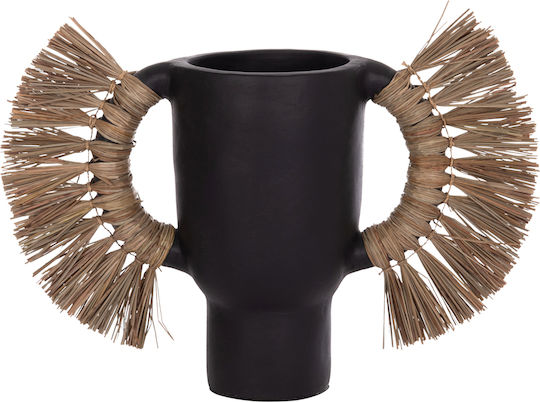 HomeMarkt Διακοσμητικό Βάζο Πήλινο Alica Μαύρο Φ64xΥ38cm