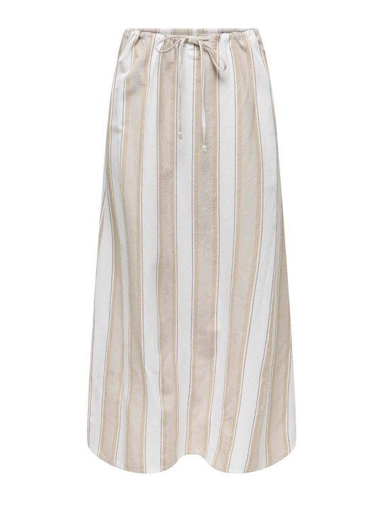 Linen Maxi Skirt Beige
