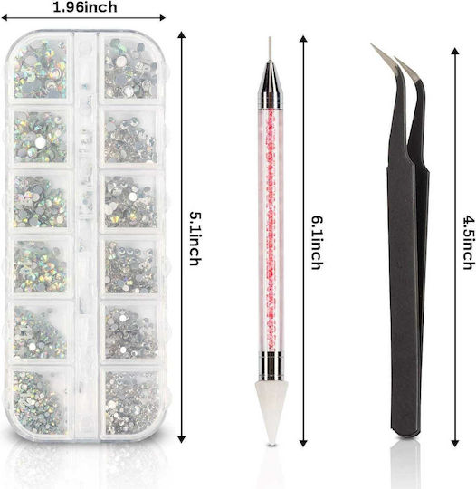 Ab Rhinestone Nails – Nail Design Kit with Pen & Tweezer