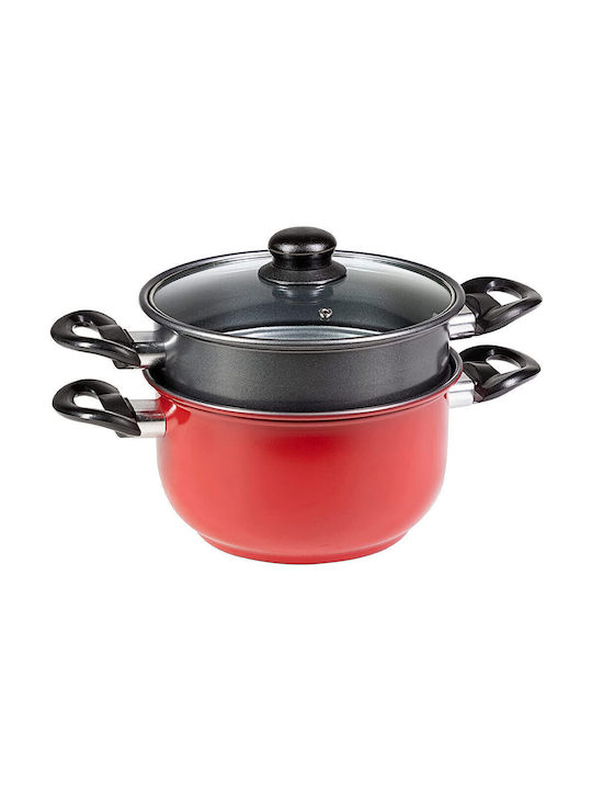 Bakaji Pots Set of Stainless Steel with Non-stick Coating 4pcs