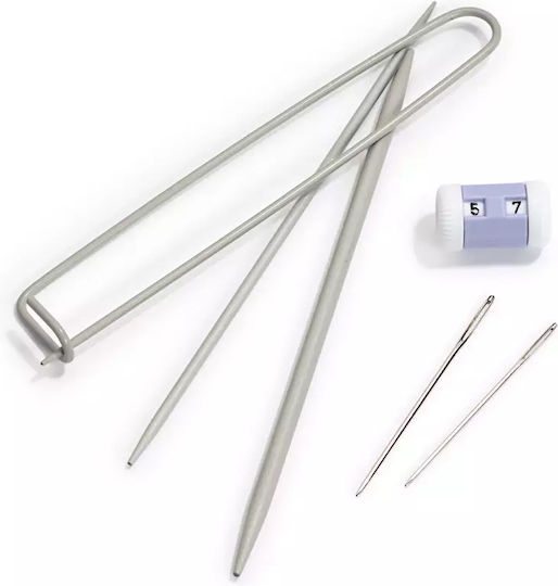 Prym Knitting Tool Set: 2 Straight Auxiliary Needles 2.5-4.0mm, 1 Open Stitch Holder, 1 Small Row Counter, 2 Wool Needles No1 & No3 225150
