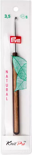 No3.5 Prym Natural Knitting Crochet Hook Aluminum Wild Rosewood Handle 14cm 223503