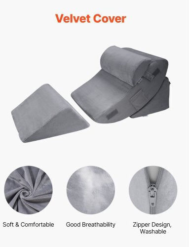 Vevor Μαξιλάρι Σφήνα με Memory Foam 74x56x47.5cm σε Γκρι χρώμα XXZKDJXXZ4JTW53OP001V0